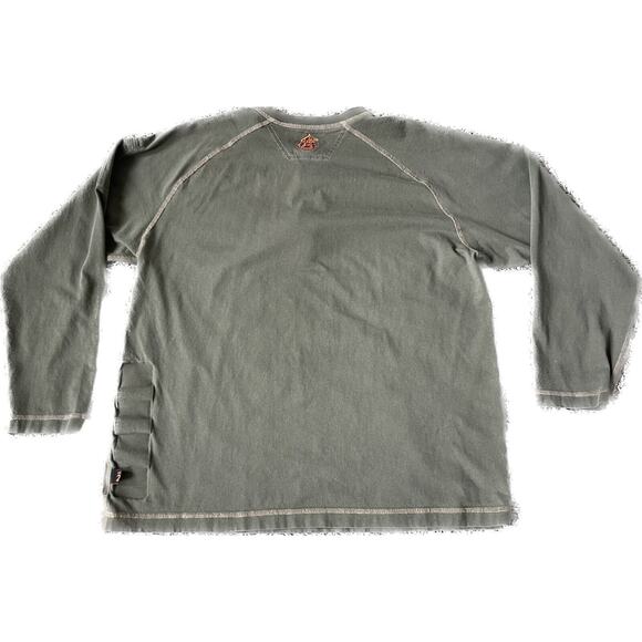 Justin Cat 2 Flame Resistant L/S Long Sleeve Green Large Shirt - Picture 2 of 9